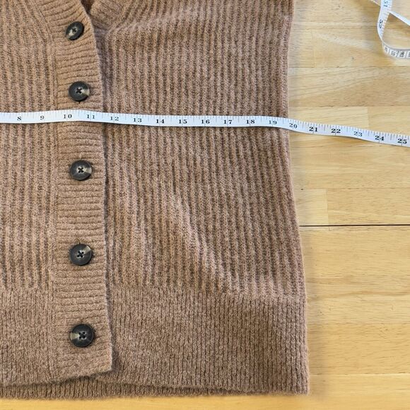 Everlane The Oversized Alpaca Merino Wool Cardigan Lightweight Pristine Tan XS - Picture 9 of 12